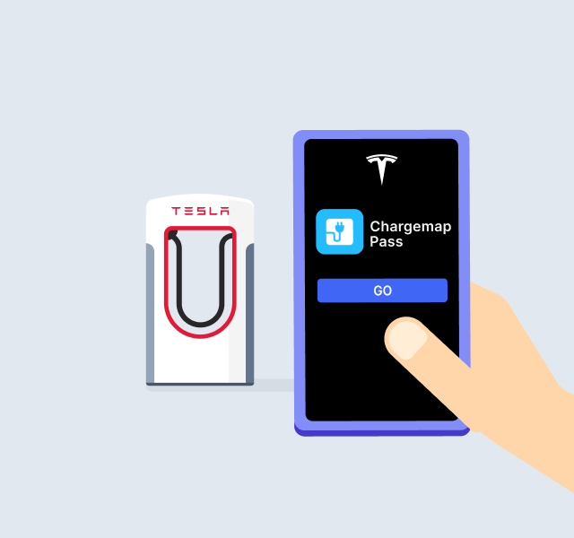4. Tada ! Lancez désormais une recharge avec votre Chargemap Pass depuis l’application Tesla.